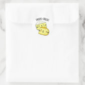 Smoo-cheese Funny Cheese Pun Ronde Sticker (Tas)