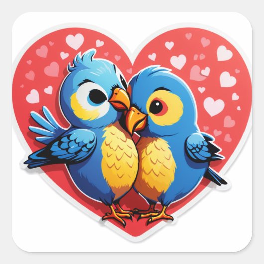 Smooches for You! – Lovebird Kiss Sticker (Devant)