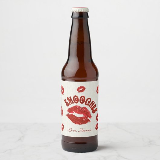 Smooches, rode lippen bier etiket (Voorkant)