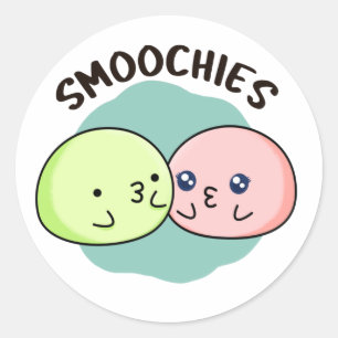 Smoochies Grappig Kussen Mochi Pun Ronde Sticker