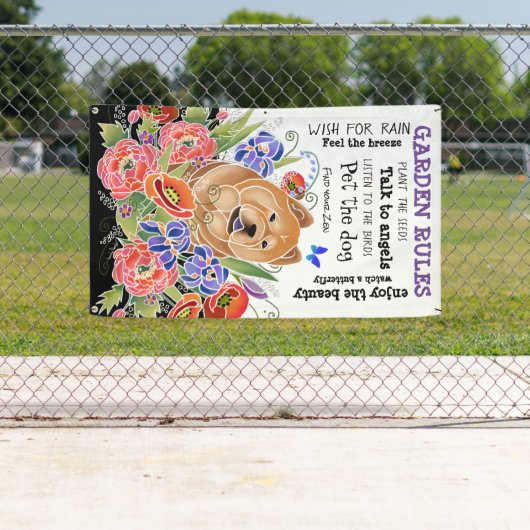 SMOOOOTH GARDEN PATH chow garden bannière 3'x5' (En situation)