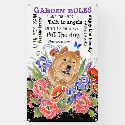 SMOOOOTH GARDEN PATH chow garden bannière 3'x5' (Vertical)