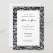 Smooth Black Pebbles Engagement Partie Invitation (Devant)
