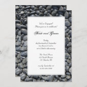 Smooth Black Pebbles Engagement Partie Invitation (Devant / Derrière)