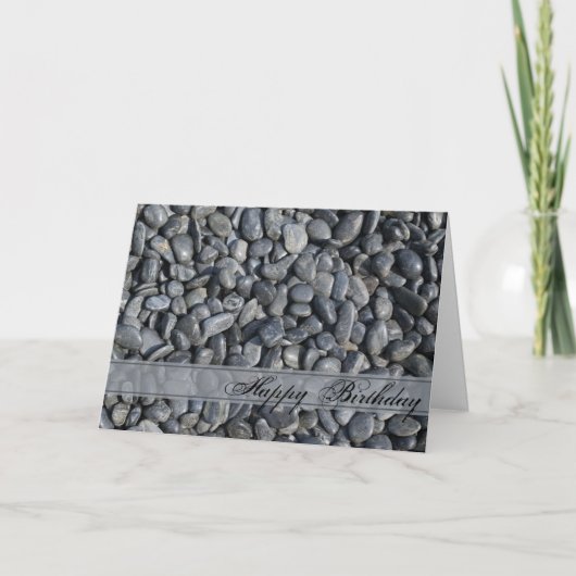 Smooth Black Pebbles Happy Birthday Kaart (Voorkant)