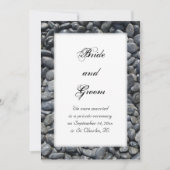 Smooth Black Pebbles huwelijkskondiging Aankondiging (Voorkant)