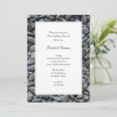 Smooth Black Pebbles Post Wedding Brunch Kaart (Staand voorkant)