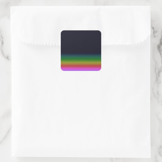 Smooth Black Rainbow Background Gradient Vierkante Sticker (Tas)