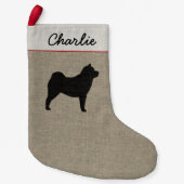 Smooth Chow Chow Dog Silhouette Gepersonaliseerde Kleine Kerstsok (Voorkant)