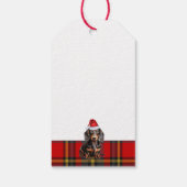 Smooth Coat Dachshund Dog Red Plaid Christmas Cadeaulabel (Achterkant)