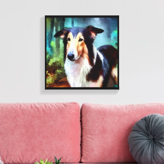 Smooth Collie Dog Canvas Afdruk (Insitu (Woonkamer))