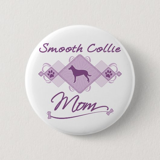 Smooth Collie mama Ronde Button 5,7 Cm (Voorkant)