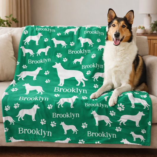 Smooth Collie Personalized Dog Blanket Fleece Deken