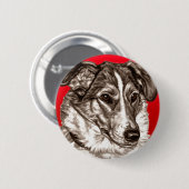 Smooth Collie Portrait Ronde Button 5,7 Cm (Voorkant /achterkant)
