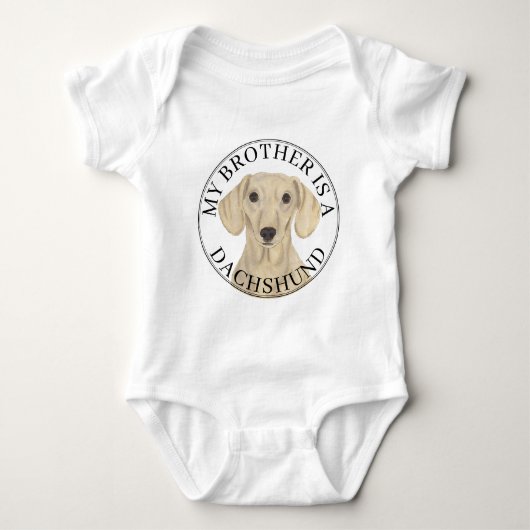 Smooth Cream Dachshund Dog Big Brother Romper (Voorkant)