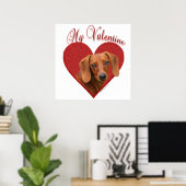 Smooth Dachshund Mon affiche Valentine (Bureau à domicile)