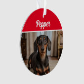 Smooth Dachshund with Name and Photo Christmas (devant)