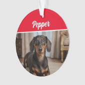 Smooth Dachshund with Name and Photo Christmas (devant)