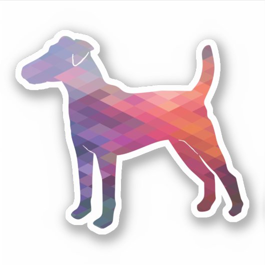 Smooth Fox Terrier Hondenras Geo Silhouette Paars Sticker (Voorkant)