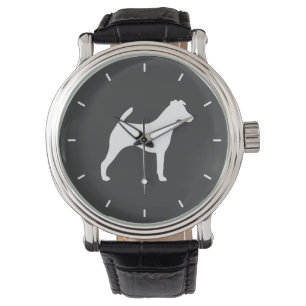 Smooth Fox Terrier Silhouette Horloge