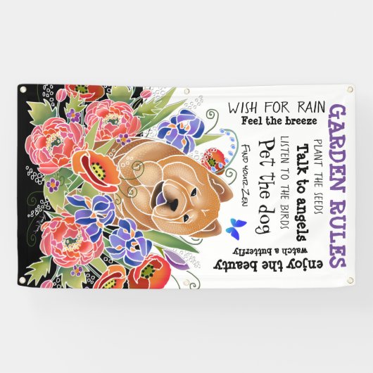 SMOOTH GARDEN PATH chow tuinbanner 3'x5' Spandoek (Horizontaal)