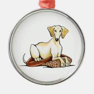 Smooth Gold Saluki Lester Metalen Ornament