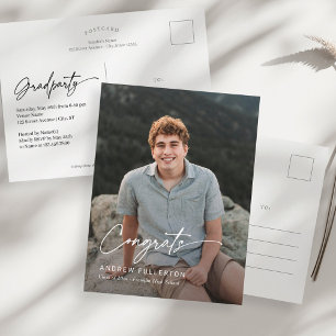 Smooth Note Afstuderen Aankondiging Briefkaart
