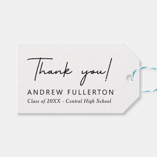 Smooth Note bewerkbare kleur Afstuderen voorkeurst Cadeaulabel (Voorkant (Horizontaal))