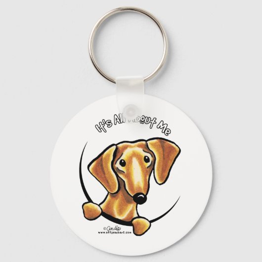 Smooth Red Dachshund heeft alles over mij Sleutelhanger (Voorkant)