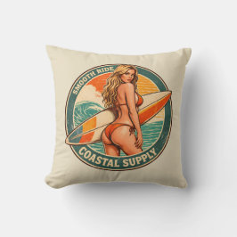 Smooth Ride Coastal Supply Retro Surf Shop Graphic Kussen