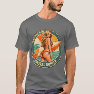 Smooth Ride Coastal Supply Surf Pin-up Grafisch T-shirt