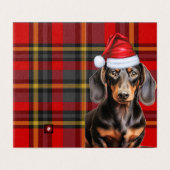 Smooth Teckel Holiday Plaid Kerst Kaart (Buitenkant ongevouwen)