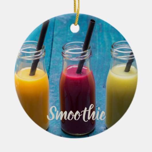 Smoothie sap drink mango oranje kiwi gift keramisch ornament (Voorkant)