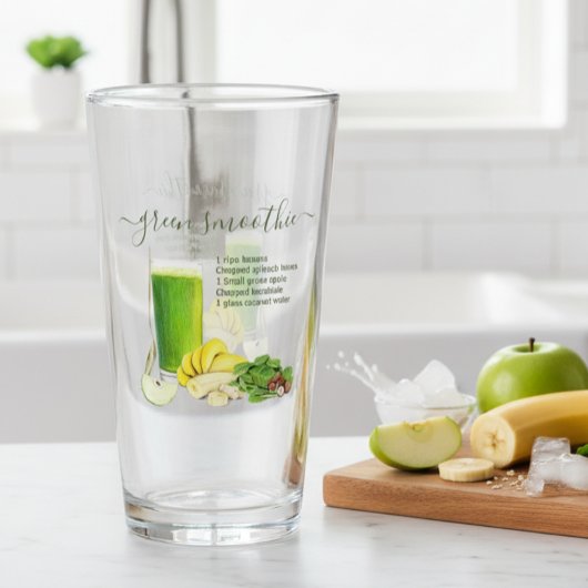 Smoothie Waterverf Receptensap Fruit Groen Glas