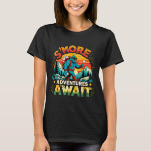 Smor-avonturen wachten grappige bigfoot-camping t-shirt