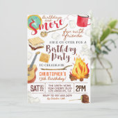 Sm'ore Amusants Camping Anniversaire Invitation (Debout devant)