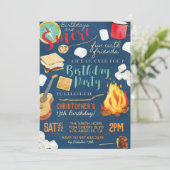 Sm'ore Amusants Camping Anniversaire Invitation (Debout devant)