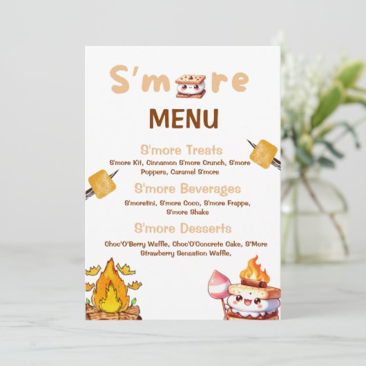 S'more Bar Menu Smore Bar S'mores Station Out (Debout devant)