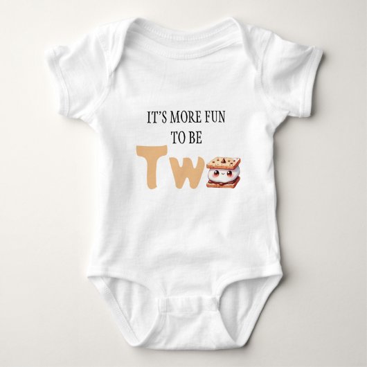 S'more Bonfire Smore wordt twee Baby 2e verjaardag Romper (Voorkant)