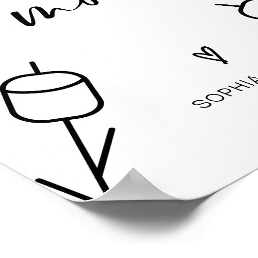 S'more Bruiloft Gebraad Een Marshmallow en Feestbo Poster (Hoek)