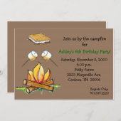 Smore Campfire-uitnodiging Kaart (Voorkant / Achterkant)