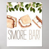 Smore camping anniversaire poster bar (Devant)