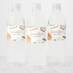 S'more Camping Baby shower Waterfles Etiket