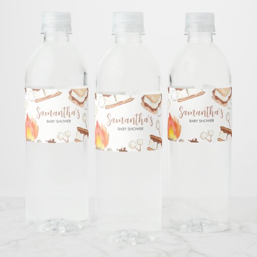 S'more Camping Baby shower Waterfles Etiket (Flessen)