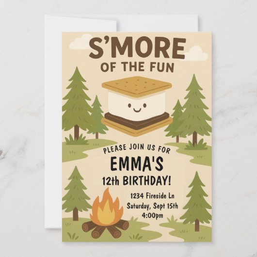 S'more Fun Campfire Anniversaire Fête Invitation (Devant)