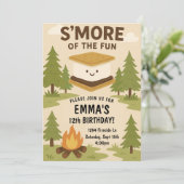 S'more Fun Campfire Anniversaire Fête Invitation (Debout devant)