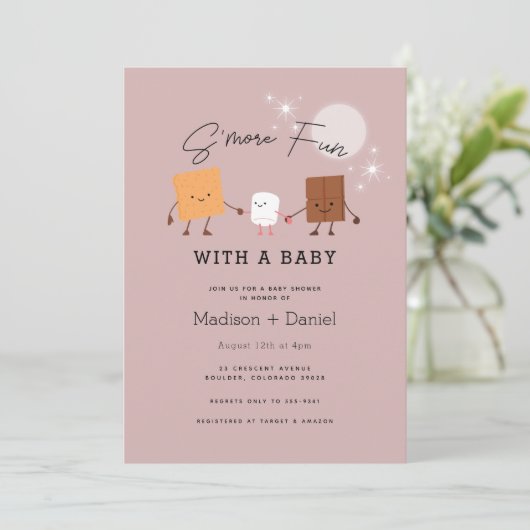 S'more Fun Campfire Baby shower Invitation (Debout devant)
