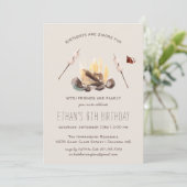 S'more Fun | Camping Birthday Party Kaart (Staand voorkant)