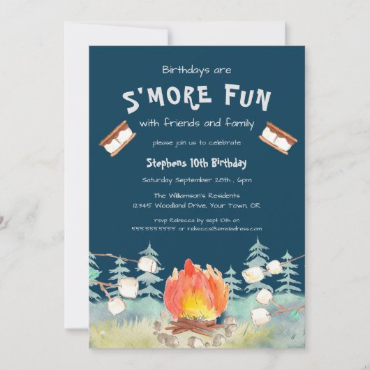 S'more Fun Camping Invitation Anniversaire (Devant)