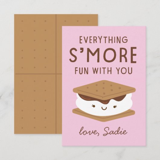 S'more fun classe valentine carte de remerciements (Devant / Derrière)